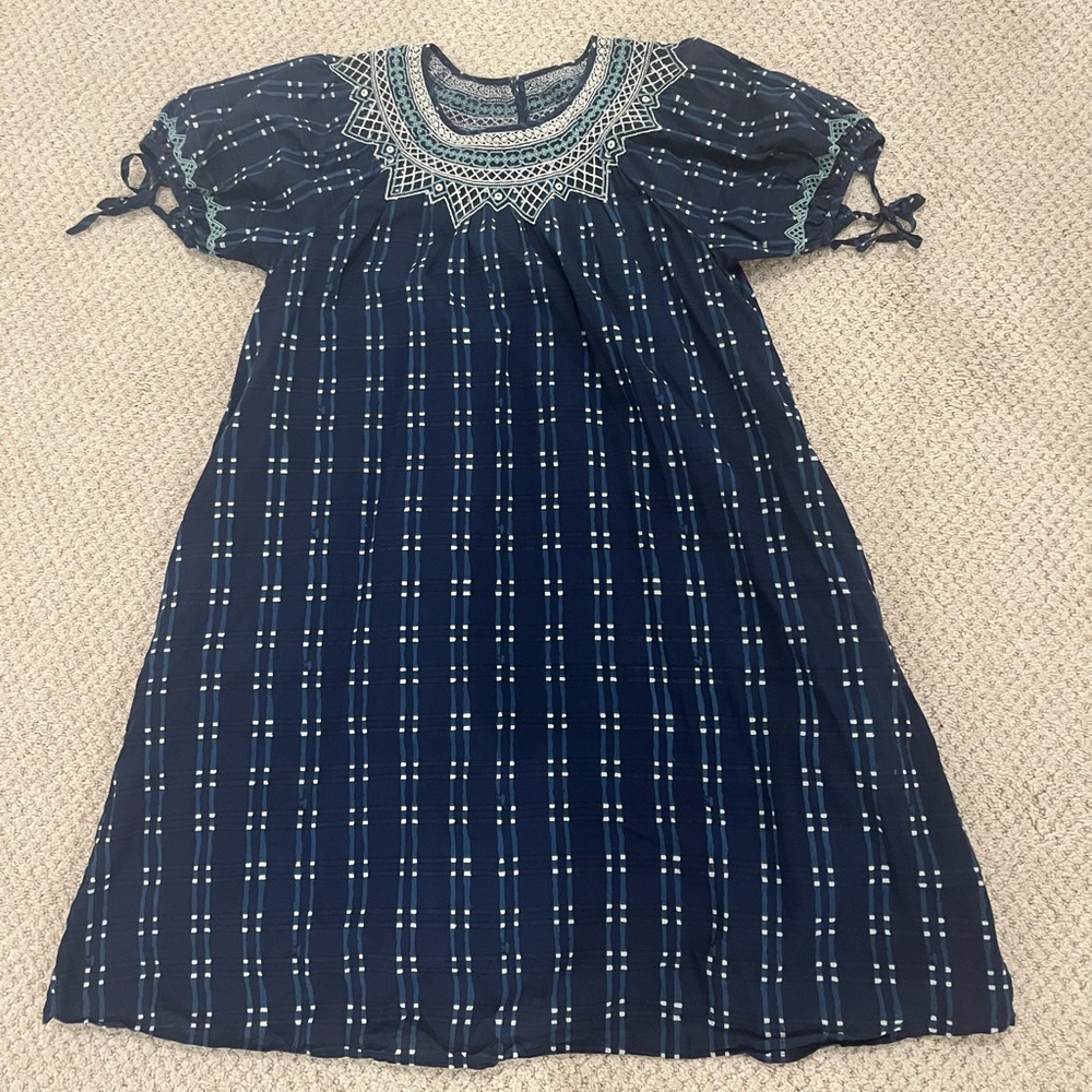 Madewell Plaid Embroidered Dress